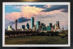 Dallas Cityscape at Golden Hour. 12x18 Framed Print for sale.