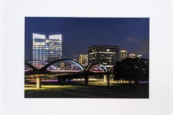 Downtown Fort Worth And 7Th Street Bridge - Print With Mat (8X12)