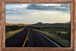 Big Bend Highway Landscape Framed Print for sale.