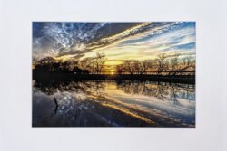 Sunset Reflections At Joe Pool Lake - Print With Mat (8X12)