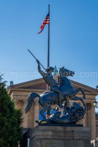 Statue In Front Of Philadelphia Museum Of Art A4-01450 - Mansfield Photography