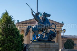 Statue In Front Of Philadelphia Museum Of Art A4-01451 - Mansfield Photography