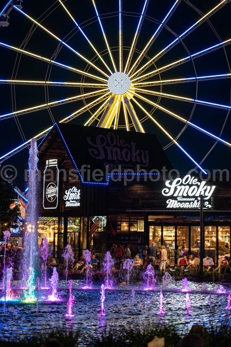 Pigeon Forge Fountain And Ferris Wheel A4-01830