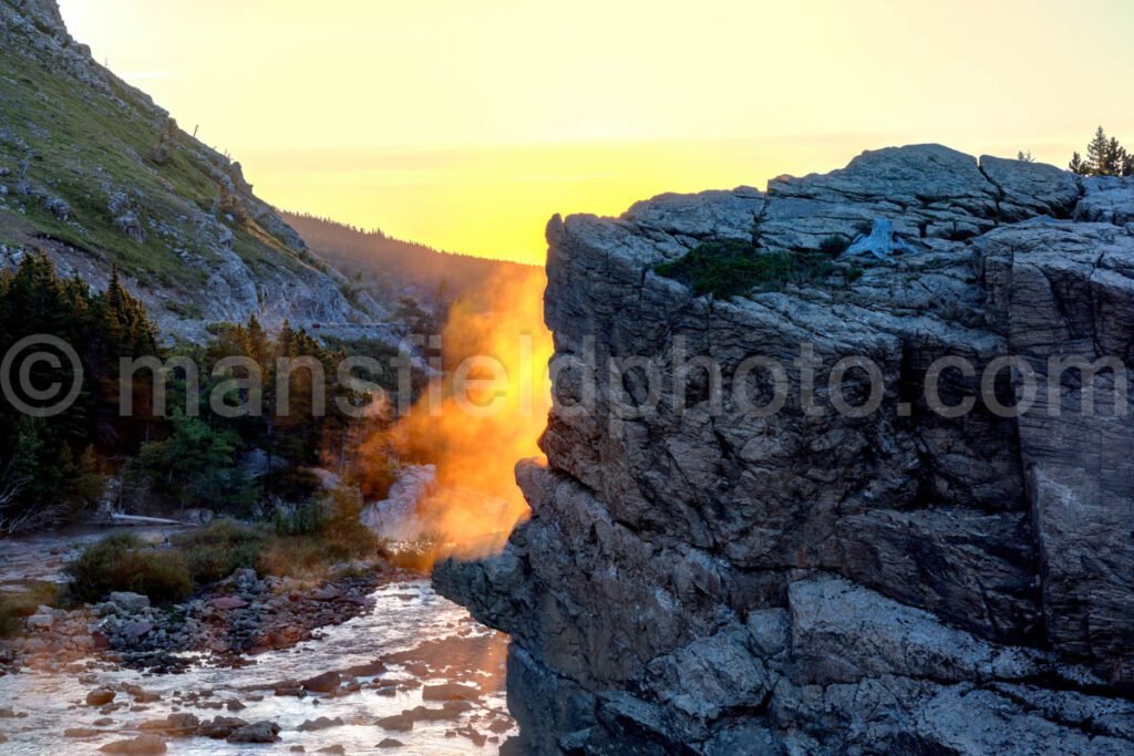 Fire Water Sunrise At Swiftcurrent Lake A4-17460 - Mansfield Photography