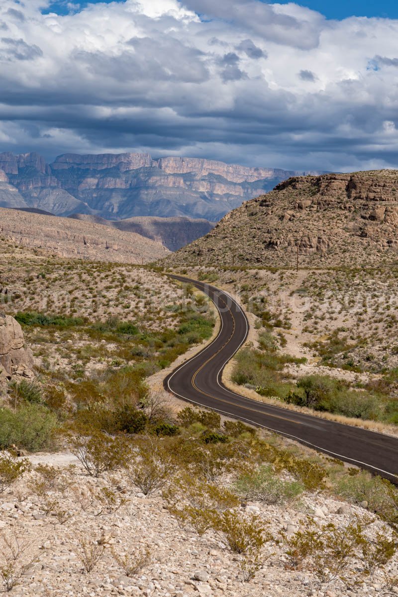 Desert Highway And View, Big Bend National Park, Texas A4C-03976