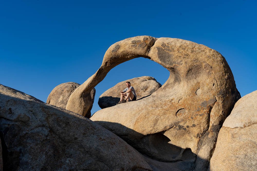 About Mansfield Photography - Tim At Mobius Arch In Lone Pine, Ca 2024