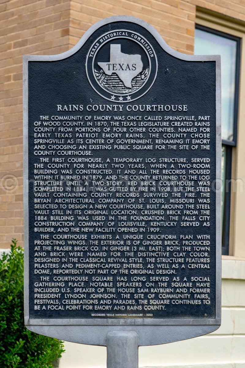 Emory, Texas, Rains County Courthouse A4-23508