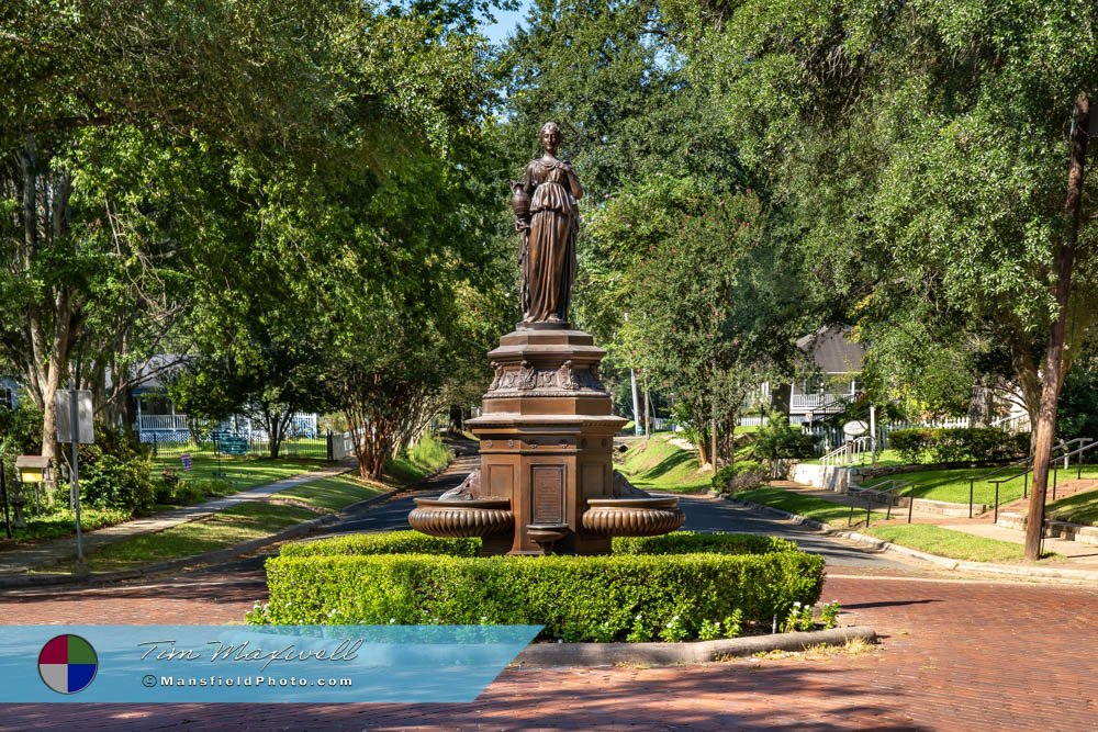 Statue And Water Fountain In Jefferson, Tx