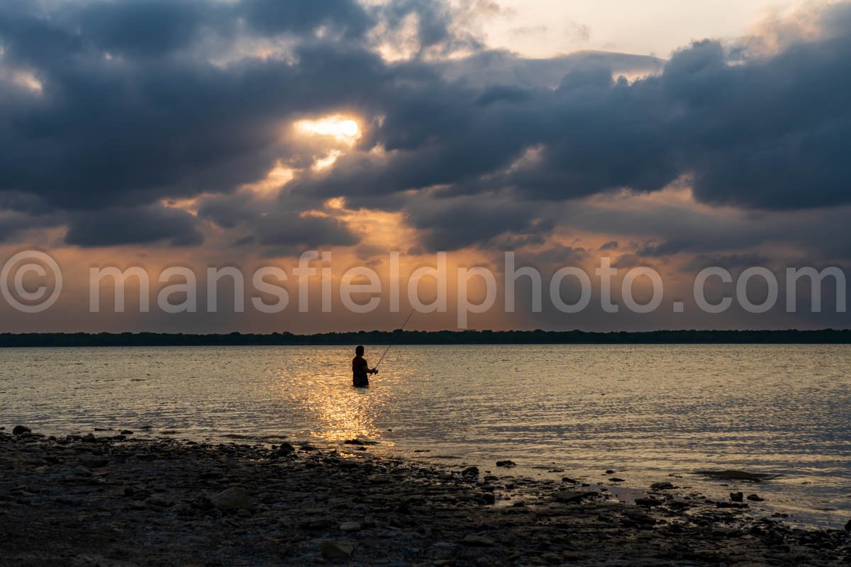 Fisherman At Joe Pool Lake A4-02645