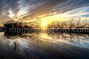 Sunset On Pond And Lake A4-11852 - Mansfield Photography