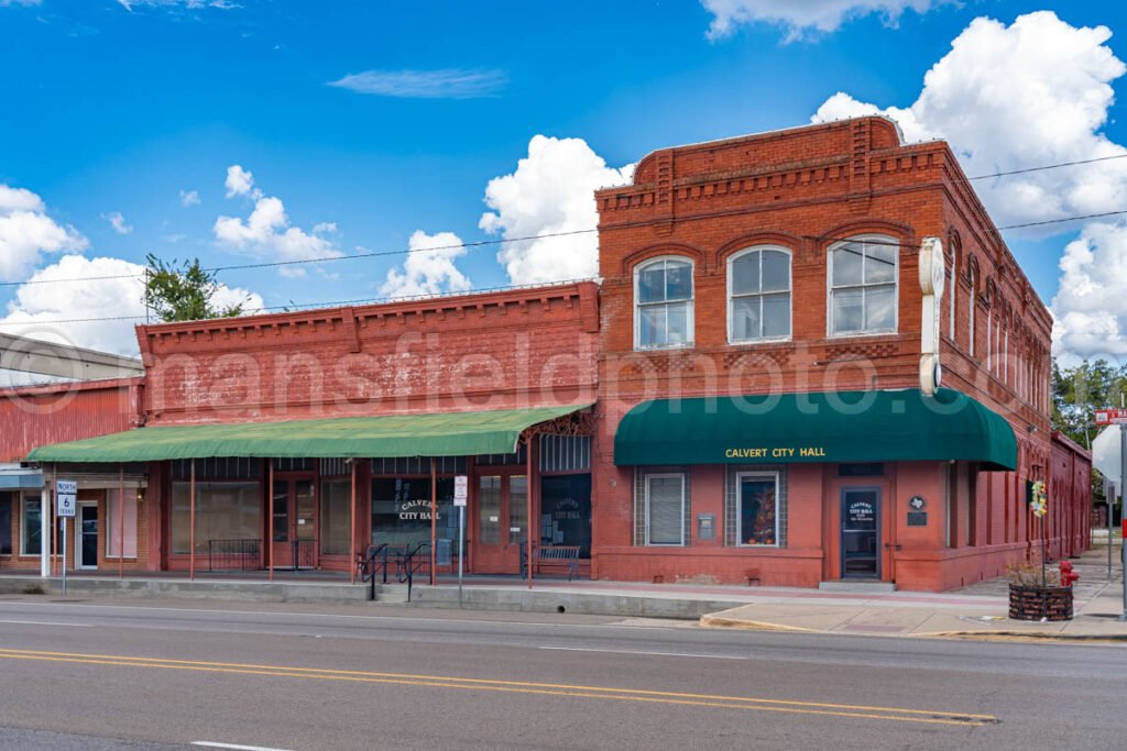 Calvert, Texas, City Hall and Old Bank A4-25127 - Mansfield Photography