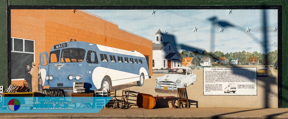 Central Texas Bus Lines Mural in Cleburne, Texas