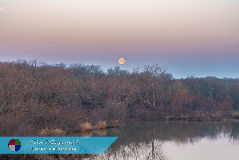 Moonset in Mansfield, TX