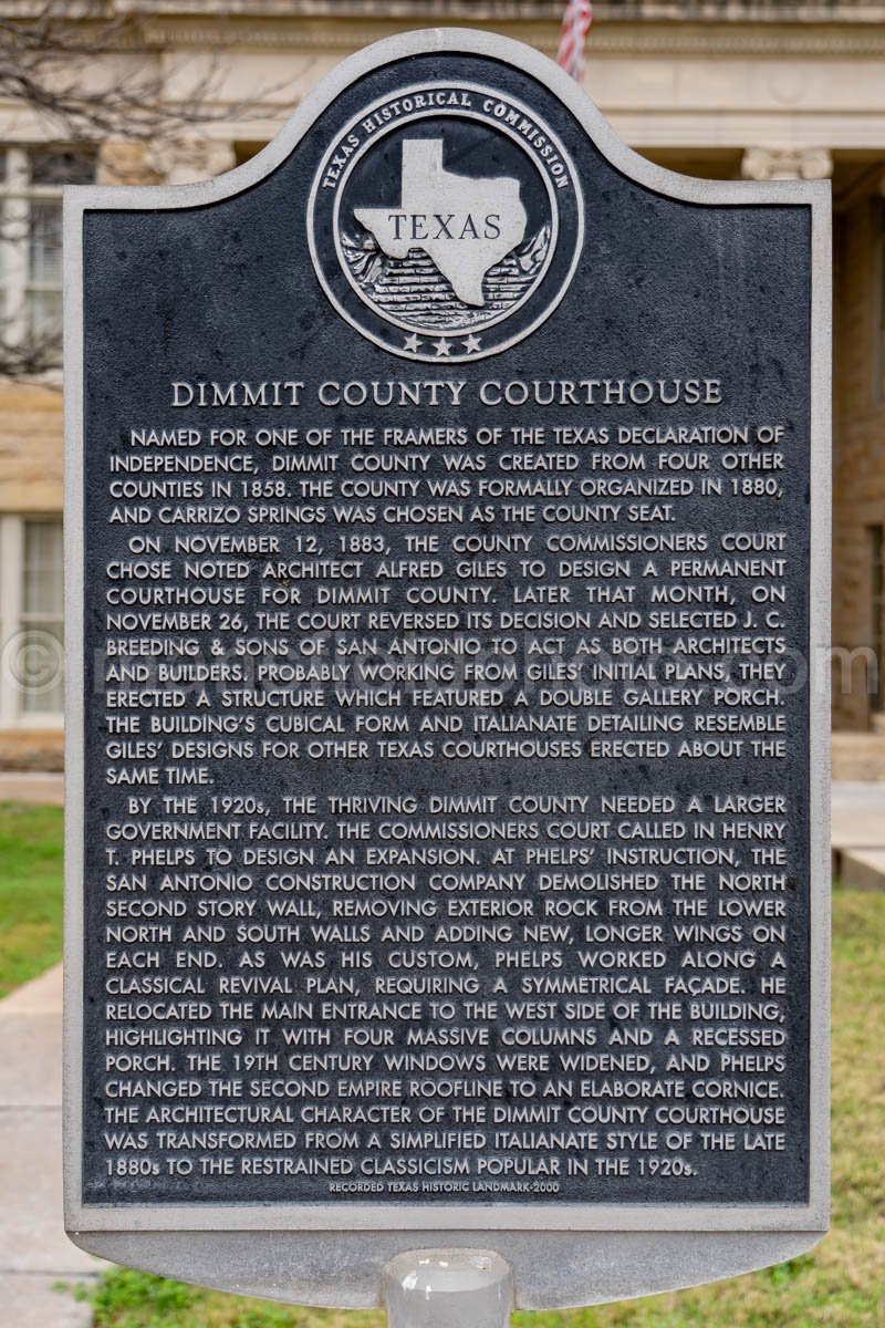 Carrizo Springs, Texas, Dimmit County Courthouse A4-30181