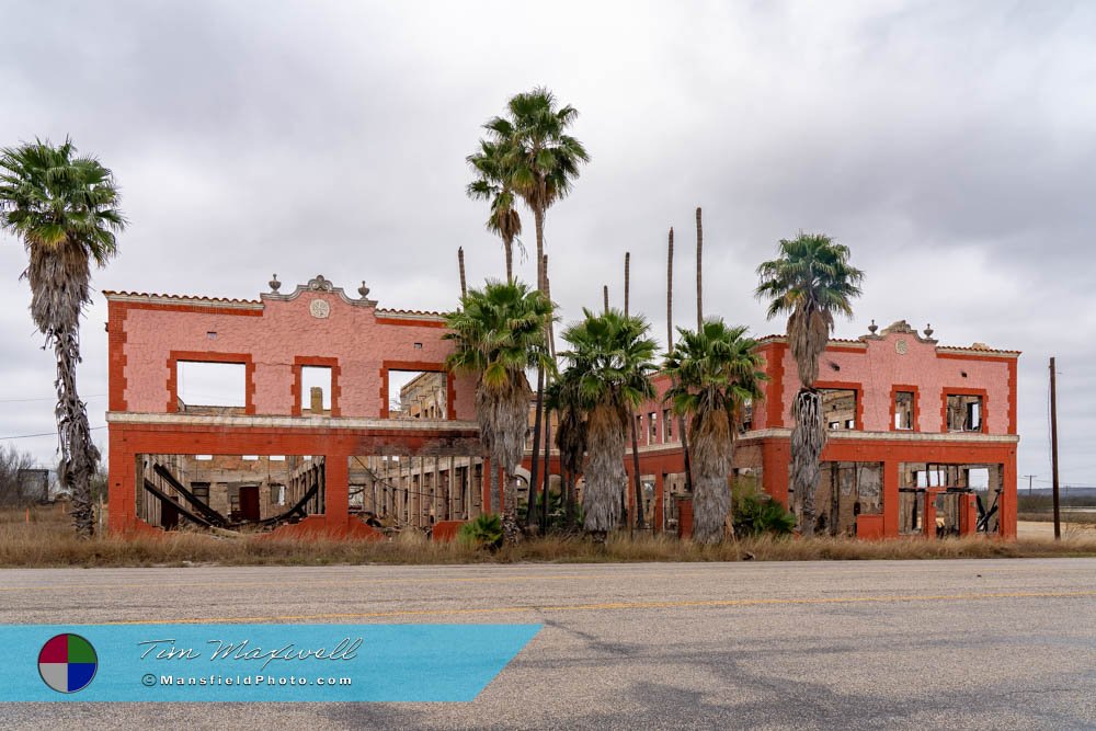 Palm Hotel and Restaurant in the Ghost Town of Catarina, Texas