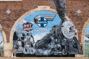 Santa Fe Train Mural In Cleburne, Texas A4-33982 - Mansfield Photography