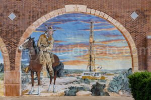 Cowboy And Oil Mural In Cleburne, Texas A4-33984 - Mansfield Photography