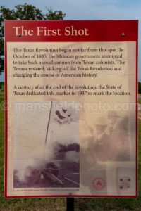 First Shots Of The Texas Revolution Marker In Gonzales, Texas A4-35104 - Mansfield Photography
