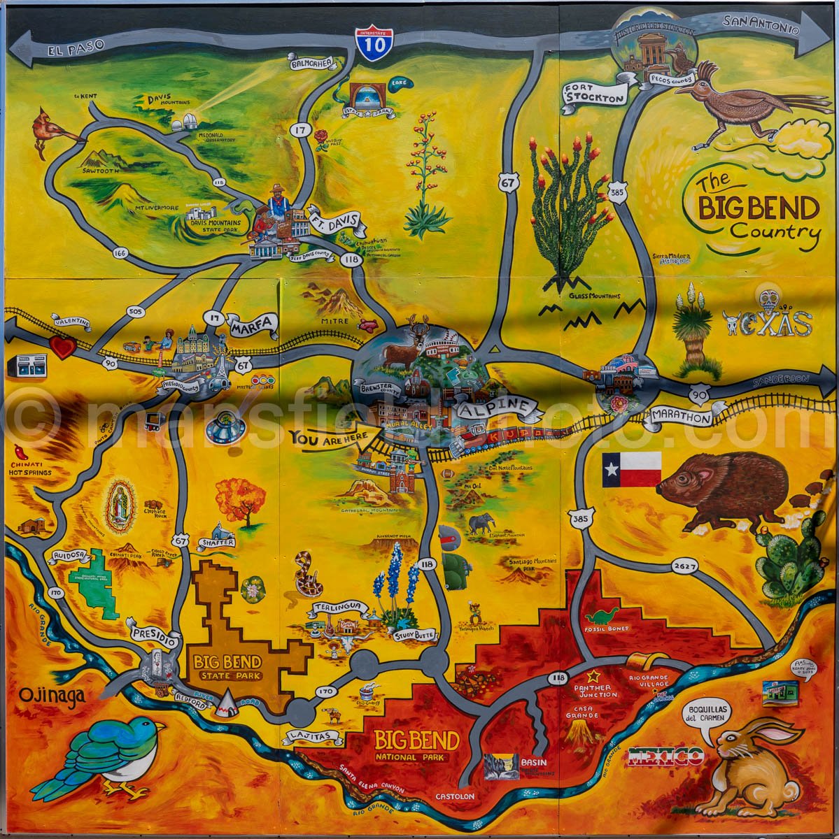 Big Bend Country Mural In Alpine, Texas A4-35937