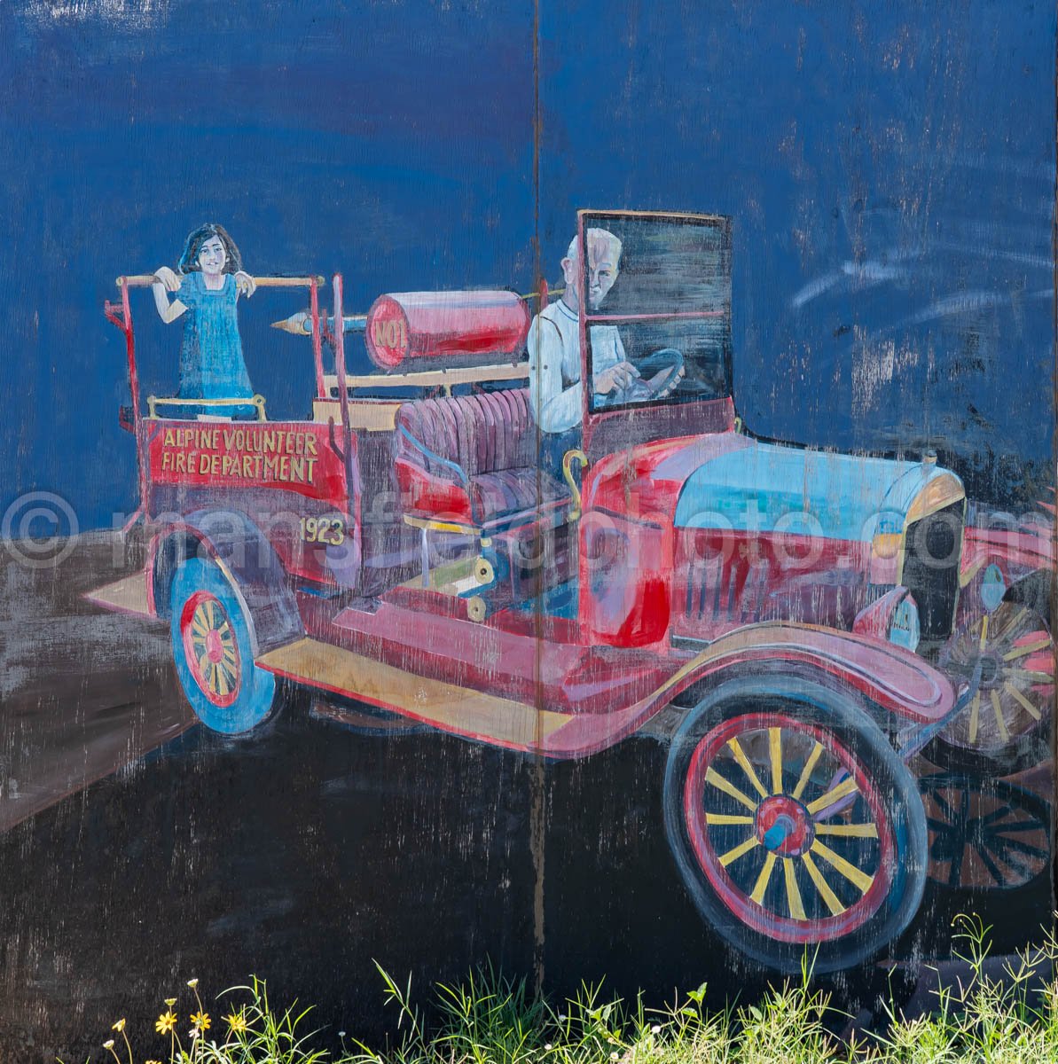 Fire Department Mural In Alpine, Texas A4-35973