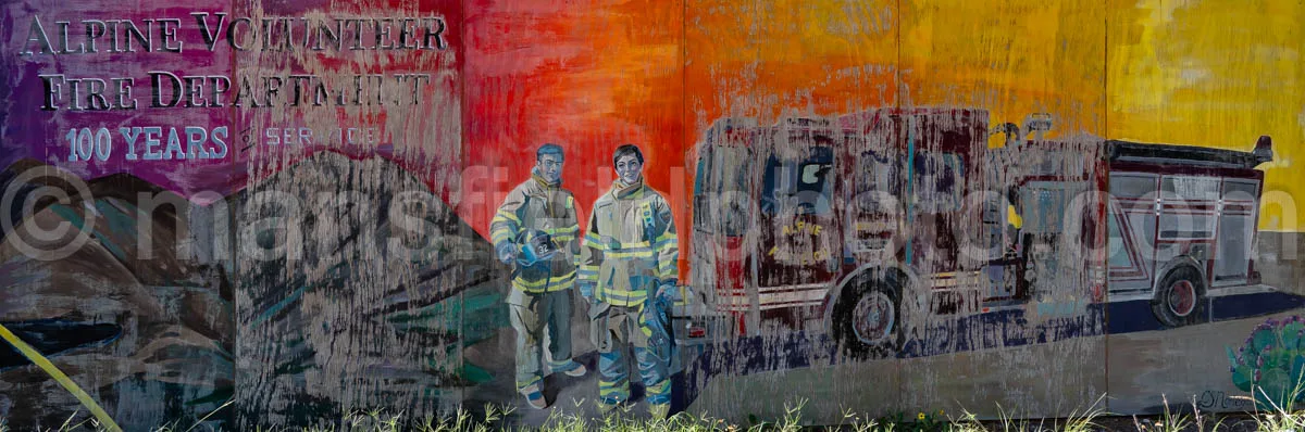 Fire Department Mural In Alpine, Texas A4-35974