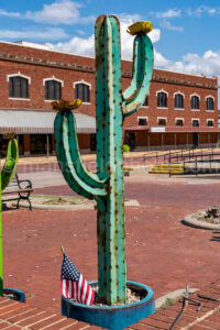 Cactus Statue In Post, Texas A4-37531 - Mansfield Photography