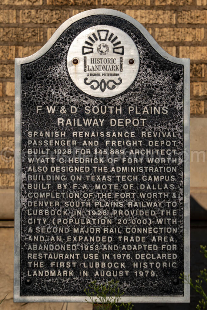 Fwd Railroad Depot In Lubbock, Texas A4-37589 - Mansfield Photography