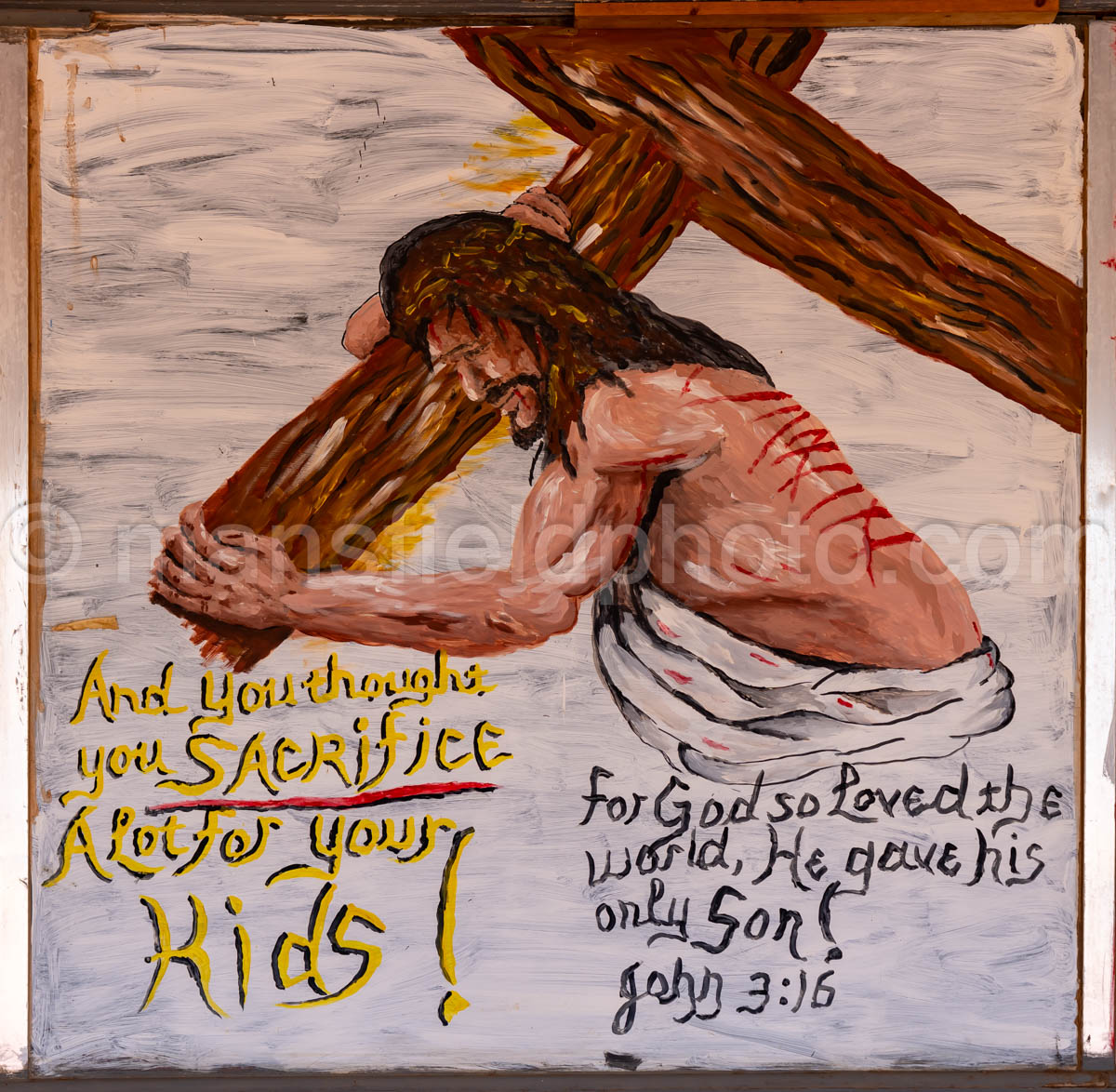 Jesus Mural In Slaton, Texas A4-37817