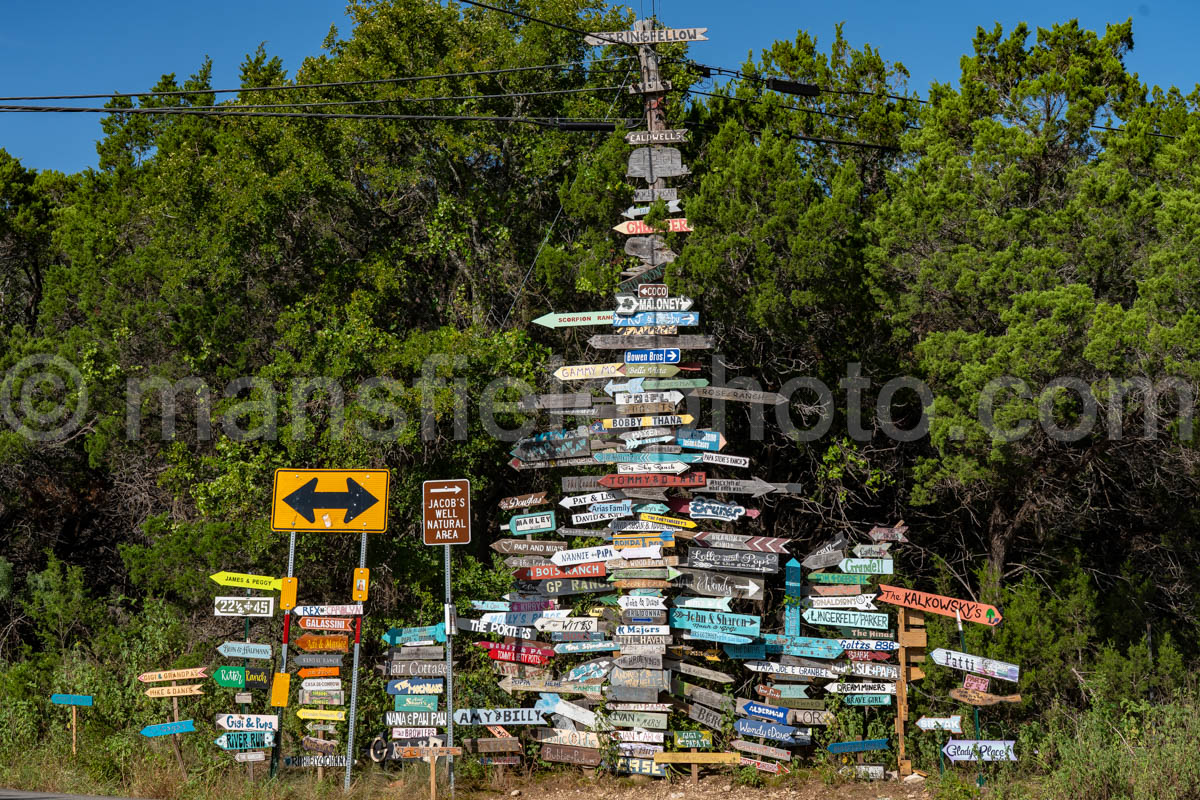 This Way Sign Near Old Baldy, Wimberley, Texas A4-38283